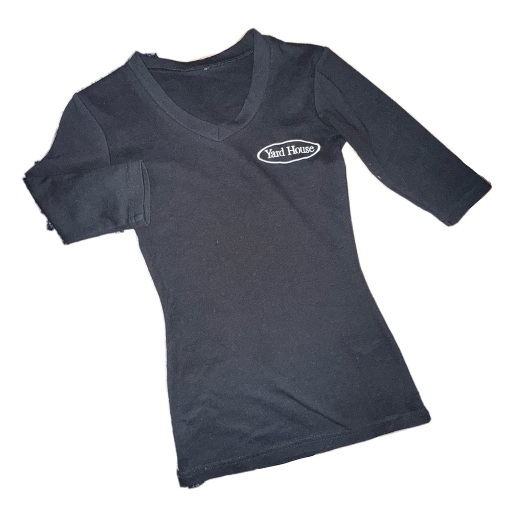 Black Half Sleeve Yard House V-Neck Tee